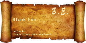 Blank Ede névjegykártya